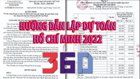 Hướng dẫn lập dự toán Hồ Chi Minh 2022 mới nhất theo 1396/QĐ-SXD-KTXD ngày 15/10/2021